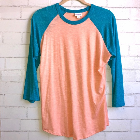 LuLaRoe Tops - LulaRoe Randy - teal/blue & peach - size small